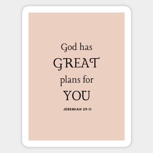 God has Great plans for You - Jeremiah 29:11 - Christian Apparel Sticker